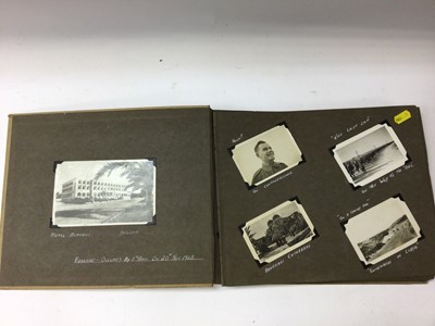 Lot 1425 - Album of WW2 photos and postcards, including overseas in Benghazi and Alexandria, together with ephemera