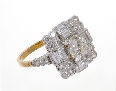 Lot 578 - Diamond cluster ring, estimated total diamond weight approximately  2.95cts.