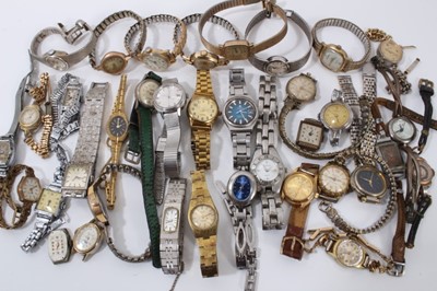 Lot 172 - Large collection of ladies wristwatches to include Tissot, Rotary and others (1 box)