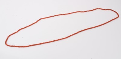 Lot 176 - Antique coral jewellery to include two necklaces and pair drop earrings