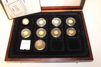 Lot 428 - World - Westminster 'The Smallest Gold Coins in the World' to include examples from Canada 'Maple Leafs' x 2, China 'Giant Panda' and 'Unicorn', Cook Islands 'Diana Princess of Wales', Guernsey £5...