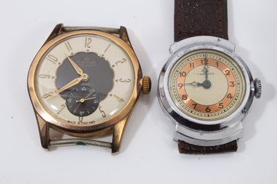 Lot 184 - Gentleman's Smiths Empire wristwatch in original box, together with a Smiths De Luxe wristwatch, a Paragon wristwatch, and two other vintage wristwatches (5)