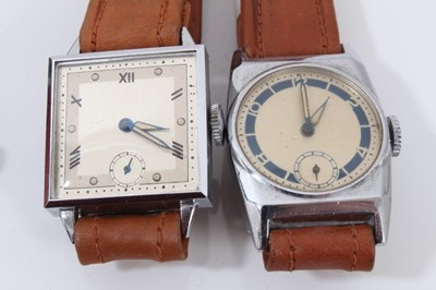 Lot 184 - Gentleman's Smiths Empire wristwatch in original box, together with a Smiths De Luxe wristwatch, a Paragon wristwatch, and two other vintage wristwatches (5)