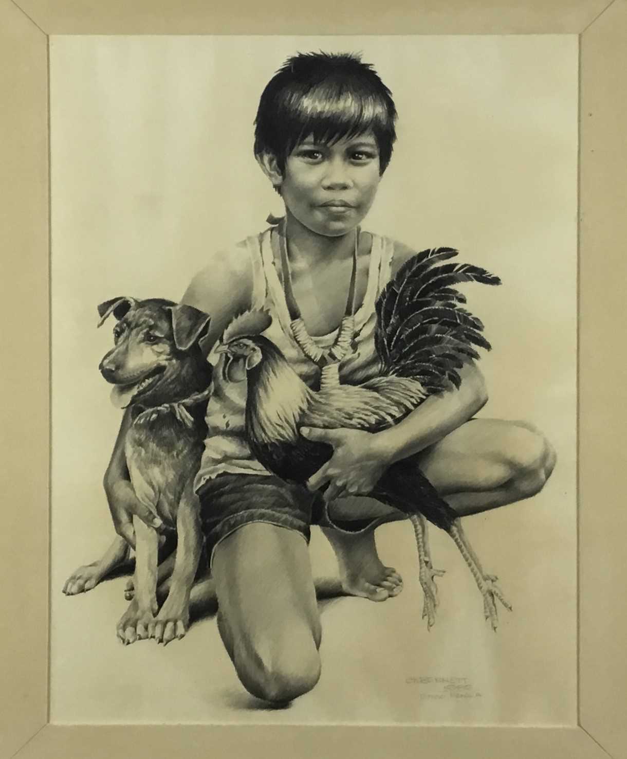 Lot 279 - G. Bennett, Filipino school pencil drawing