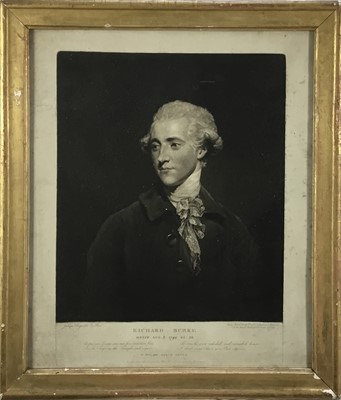 Lot 281 - James Ward after Reynolds 18th century mezzotint- Richard Burke, (London 1795), 28cm x 33.5cm  in glazed gilt frame