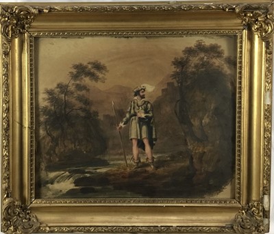 Lot 284 - H. Harding, 19th century watercolour- a gentleman, signed and inscribed verso ‘Fitz James, by H. Harding London 1818’