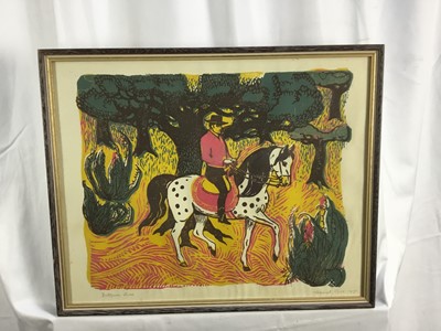 Lot 285 - Muriel Gill, linocut - 'Portuguese horse’,  signed and dated 1971 in pencil below, 42cm x 34cm, in glazed frame