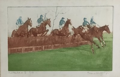 Lot 286 - Anna Longridge, a pair of aquatints - 'Cheltenham I' and 'Cheltenham II' signed and titled below, both 7/75 and images 22cm x 14cm, both in glazed frames (2)