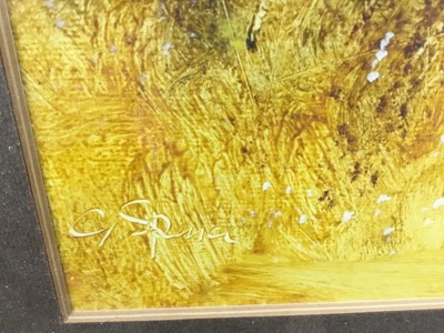 Lot 67 - George Spence (b.1931) oil/acrylic on paper - Landscape, signed, 38cm x 48cm, in glazed frame