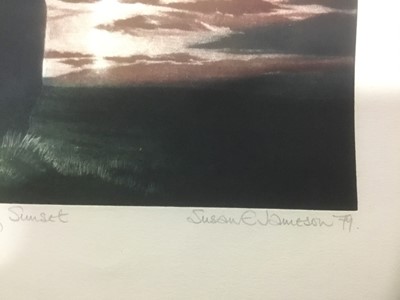 Lot 23 - Susan E. Jameson (b.1944) mezzotint - ‘Long Meg Sunset’ signed and dated 1979, artists proof, unframed