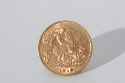 Lot 439 - G.B. - Gold Half Sovereign George V 1913 (N.B. Obv: Digs to bust) otherwise AVF (1 coin)