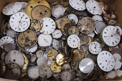 Lot 212 - Large collection of wristwatch and pocket watch movements, together with watch cases and other watch parts