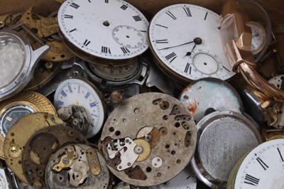 Lot 212 - Large collection of wristwatch and pocket watch movements, together with watch cases and other watch parts