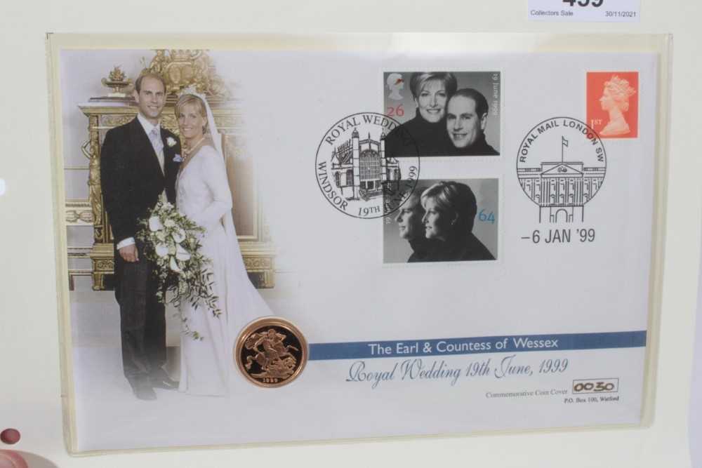 Lot 459 - G.B. - Gold proof Sovereign coin cover 'The Earl & Countess of Wessex - Royal Wedding' 1999 (1 coin)