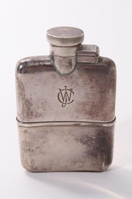 Lot 397 - 1920s silver spirit flask