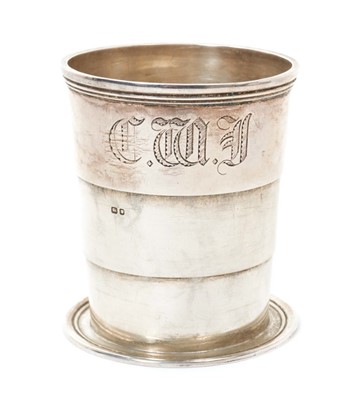 Lot 398 - 1930s Tiffany & Co. silver collapsible drinking cup
