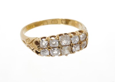 Lot 596 - Late Victorian diamond two row ring