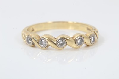 Lot 245 - 18ct gold diamond five stone ring by Christopher Wharton