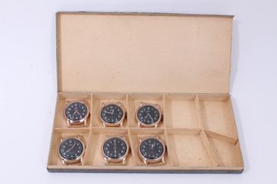 Lot 226 - Six vintage new old stock gentleman's Basis Sport Anti-Magnetic wristwatches in original shop box