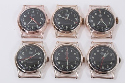 Lot 226 - Six vintage new old stock gentleman's Basis Sport Anti-Magnetic wristwatches in original shop box