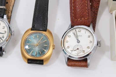 Lot 227 - Vintage new old stock gentleman's Newmark wristwatch in box, together with other wristwatches to include Paul Jobin, Poasis, Denby and various stopwatches