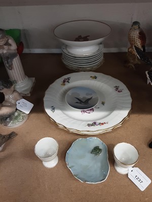 Lot 1237 - Quantity of Royal Copenhagen, including a dish and two egg cups decorated with gnomes, six onion pattern dishes, two polychrome plates and two smaller dishes, and frog dish and a mallard dish (15)