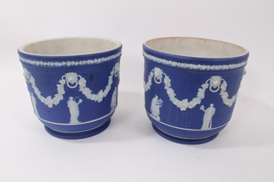 Lot 1240 - 19th century Wedgwood Jasperware Jardinère, together with another similar (2)