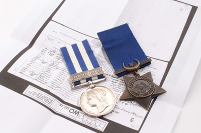 Lot 947 - Victorian medal pair comprising Egypt medal 1882 - 89 with The Nile 1884 - 85 clasp named to 1036 PTE. N. Harland. 2/Essex R. and Khedive's Star 1884 - 6 (2 medals)  
N.B. together with...