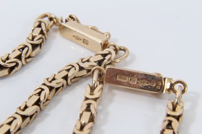 Lot 262 - 9ct gold fancy link chain and matching bracelet
