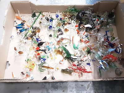 Lot 1245 - Large collection of Murano and other coloured glass animal ornaments