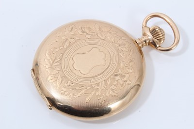 Lot 276 - 14ct gold cased full hunter pocket watch by Jaccottet Watches Co.