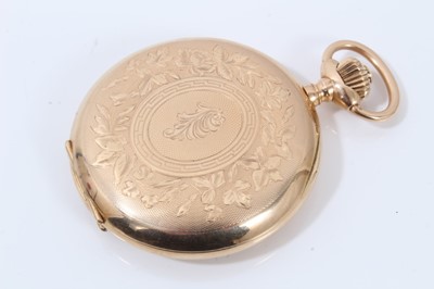 Lot 276 - 14ct gold cased full hunter pocket watch by Jaccottet Watches Co.