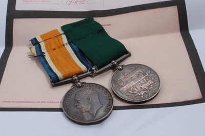 Lot 958 - Edward VII Volunteer Long Service medal named to 735 PTE. J. Reynolds. 3/V.B. Essex. Regt. together with First World War War medal named to 2931 SJT. J. Reynolds. Essex. R.