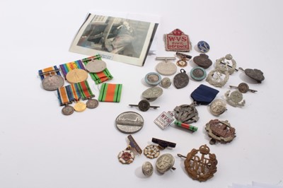 Lot 959 - First / Second World War trio comprising First World War War and Victory medals named to Capt. L. Dyer, together with Second World War Defence medal and miniature medals. Along with the medals are...