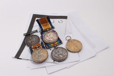 Lot 960 - Collection of First World War campaign medals comprising War medals named to 1600 PTE. J. Vinson. Essex. Yeo., Major F. C. Smith, 45570 PTE. J. Seaman. Essex. R. and 17295 PTE. L.T. Smith. Essex. R...