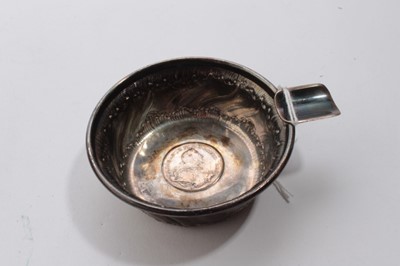 Lot 988 - German silver dish ashtray, set with a coin dated 1752 and inscription 'der deutschen luftfahrt 1924-1934' on base.