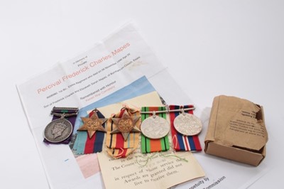 Lot 963 - George VI / Second World War Casualty medal group comprising 1939 - 1945 Star, Africa Star, Defence and War medals, together with George VI General Service Medal with Palestine Clasp named to 60089...