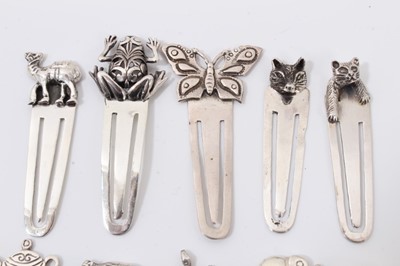 Lot 281 - Ten silver small novelty bookmarks