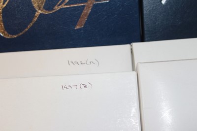 Lot 474 - G.B. - Royal Mint mixed proof sets to include, 1992 (red), 1994 (red), 1995 (red), 1997 (blue), 2000, 2001,2004 and 2007 (all cased with certificates of authenticity) (8 coin sets)