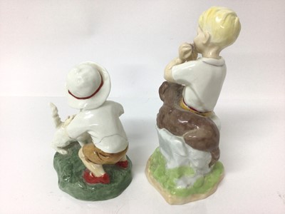 Lot 256 - Two Royal Worcester porcelain figures, modelled by F.G. Doughty, including 'Snowy' and 'June'