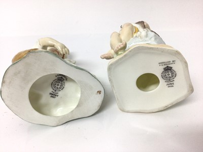 Lot 104 - Two Royal Worcester porcelain figures, modelled by F.G. Doughty, including 'Snowy' and 'June'