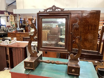 Lot 911 - Italian walnut dressing table that swivels both direction and two short drawers