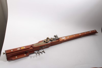 Lot 1093 - Decorative Scratch built wheel lock musket with inlaid stock and similar flintlock blunderbuss ( both non firing) (2)