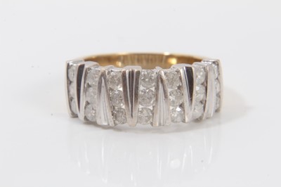Lot 296 - 9ct gold diamond set dress ring