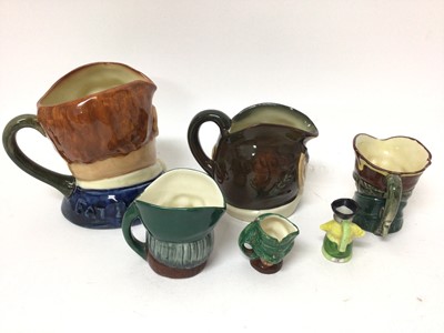 Lot 150 - Five Royal Doulton character mugs of typical form, together with another Toby jug expample (6)