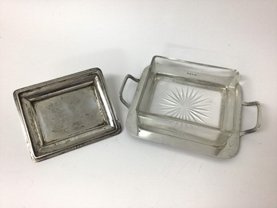 Lot 203 - Good quality Silver and cut glass butter dish on stand