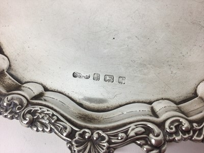 Lot 205 - Georgian-style Silver card tray with shell cast border