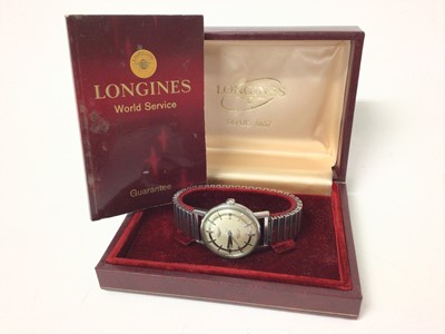 Lot 217 - 1960s Gentleman’s Longines Conquest automatic steel wrist watch, boxed with original papers