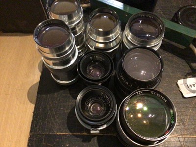 Lot 2697 - Quantity of vintage Russian/Soviet cameras, lenses and accessories, including Fed, Zenit and Lubitel