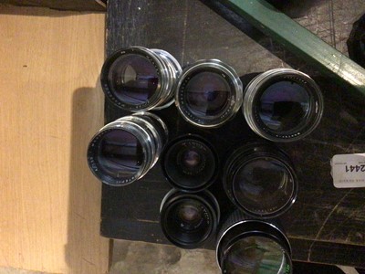 Lot 2697 - Quantity of vintage Russian/Soviet cameras, lenses and accessories, including Fed, Zenit and Lubitel